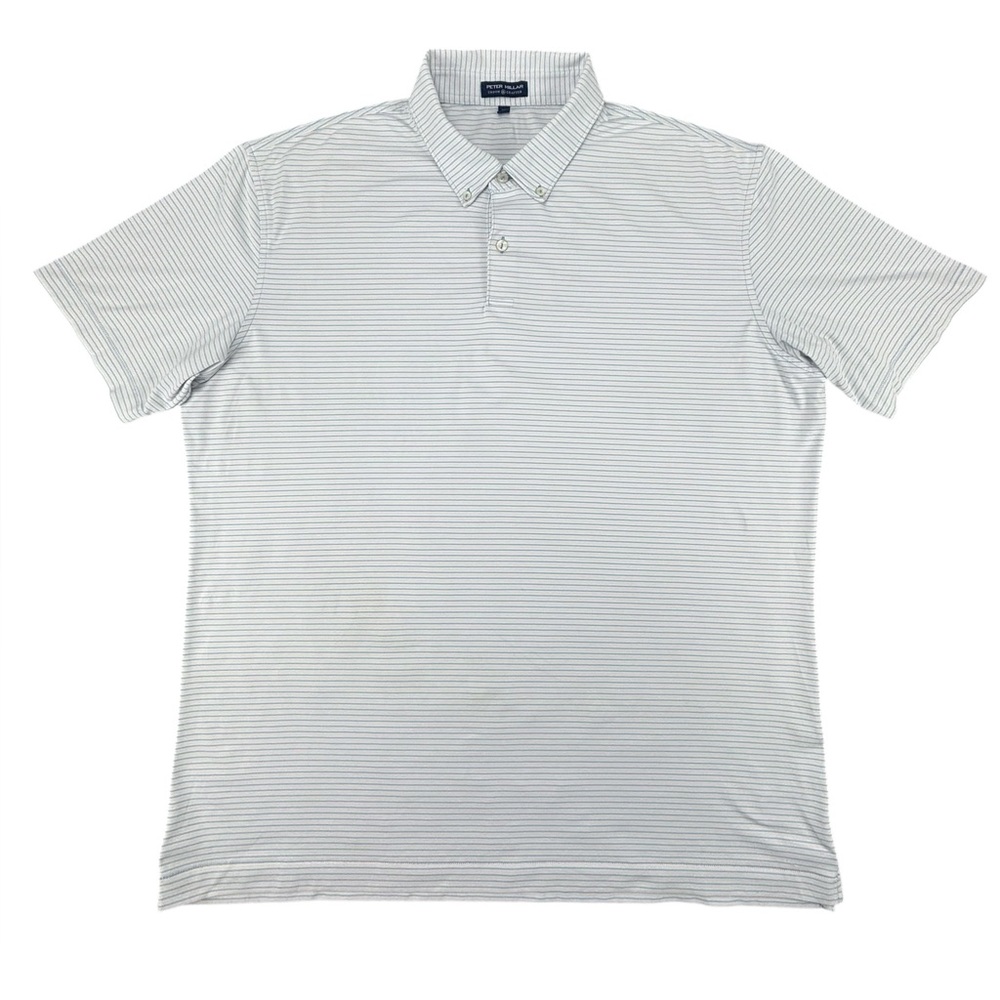 Peter Millar | Crown Crafted Polo | Pink/White/ Light Blue Stripes | XL